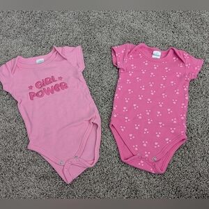 The Peanutshell Set Pink Baby Girl Onesies Size 3-6 Months